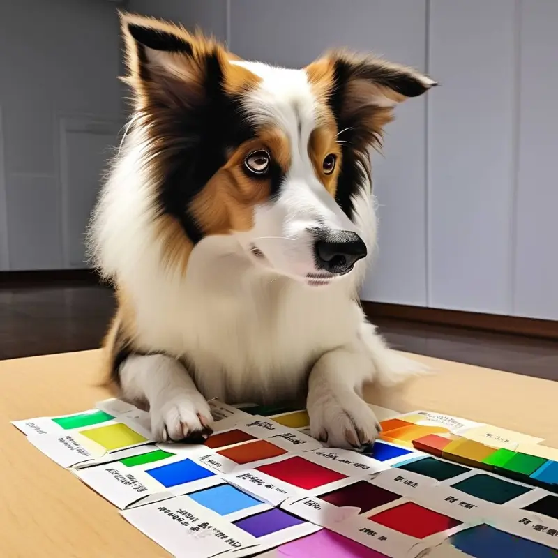dog identifying color cards